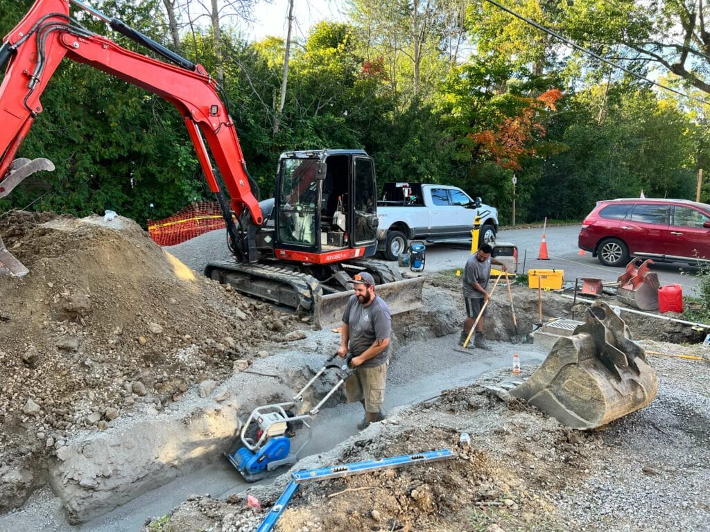 Septic System contractors on a job site in barrie